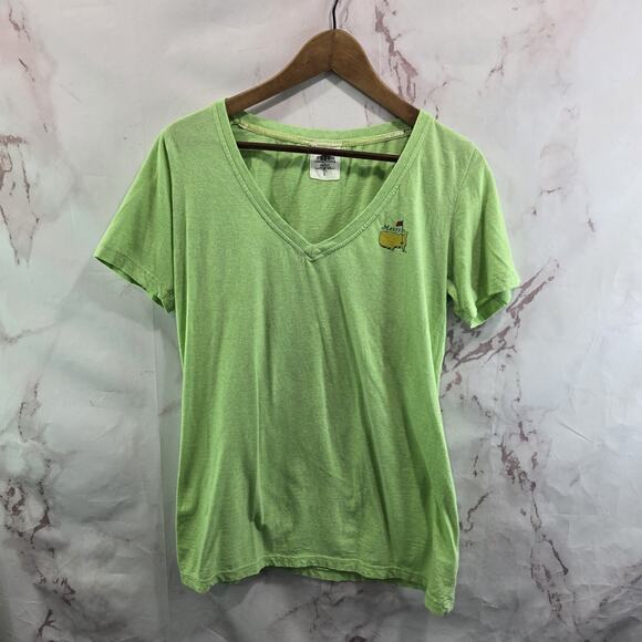 Masters Tops - Masters T Shirt Womens Large Green V Short Sleeve Clubhouse Collection Tee